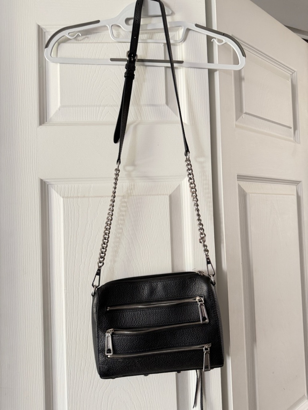 Rebecca Minkoff Black Leather Chain-Strap Crossbody